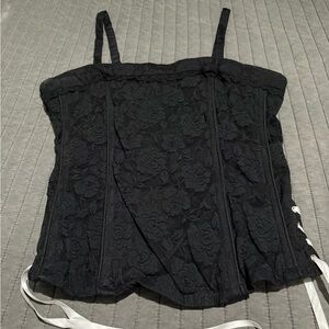 Tripp NYC black floral lace corset top